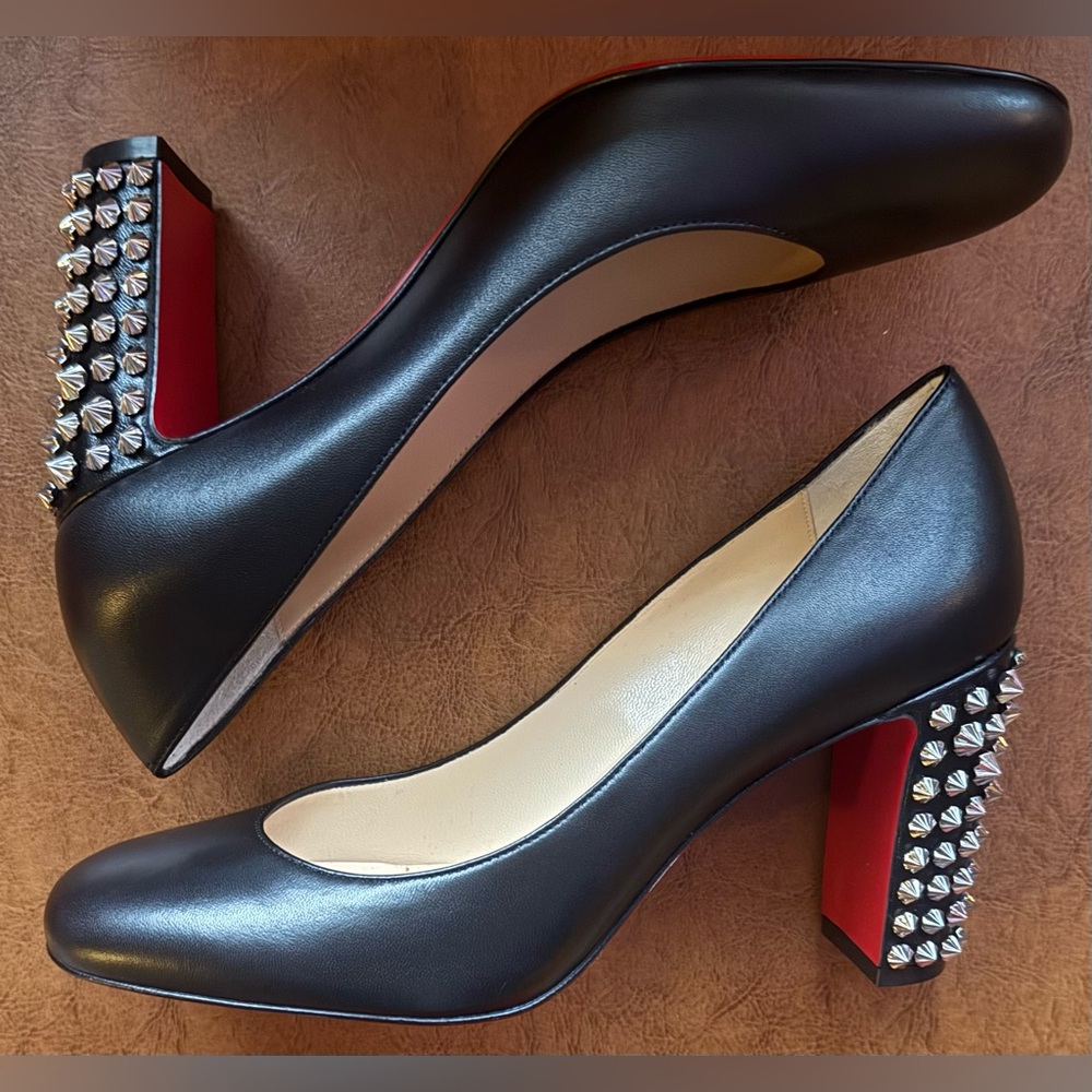 Christian Louboutin Marimalus Nappa Leather Spike Heel Pumps Black EU 39 NIB - Picture 9 of 15